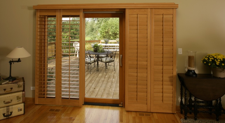 Charlotte wood shutter sliding door